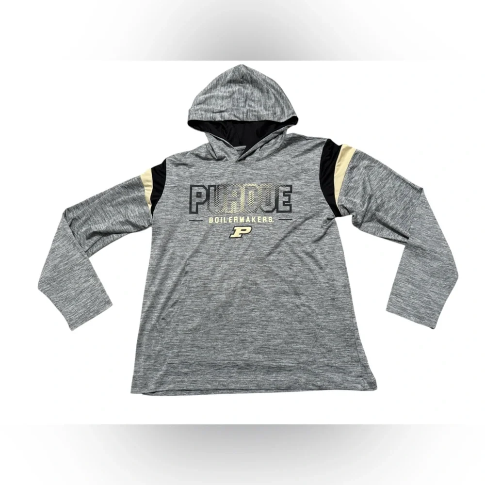Colosseum Purdue Boilermakers hooded‎ t-shirt Youth Long Sleeve gray youth XL